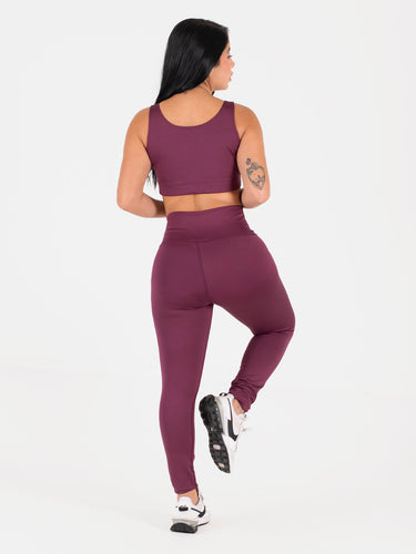 Leggings Set Berengena + Top Unitalla