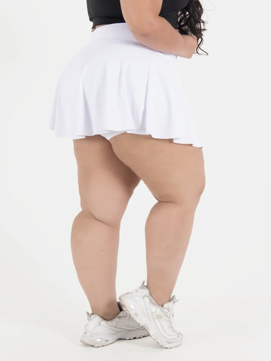 Falda-Short Deportiva Blanca - Curvy - Plus Unitalla