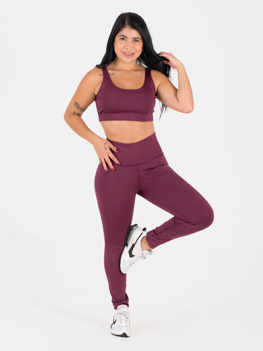 Leggings Set Berengena  + Top Unitalla