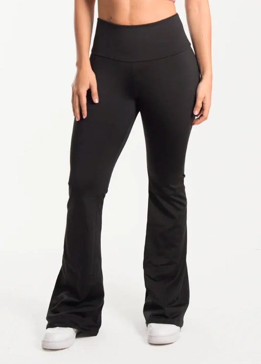 Leggings Negro Acampanado con Control de Abdomen - Talla Unica