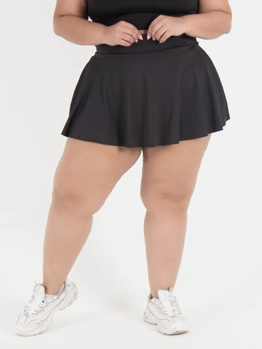Falda-Short Deportiva Negra - Curvy - Plus Unitalla